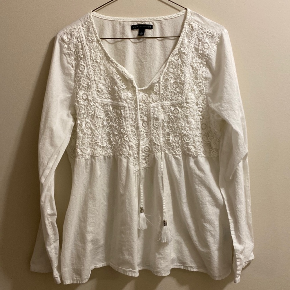 XL White Signature Studio Blouse
